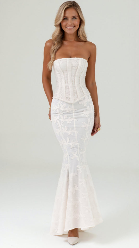 Anastasia Corset Lace Maxi Dress