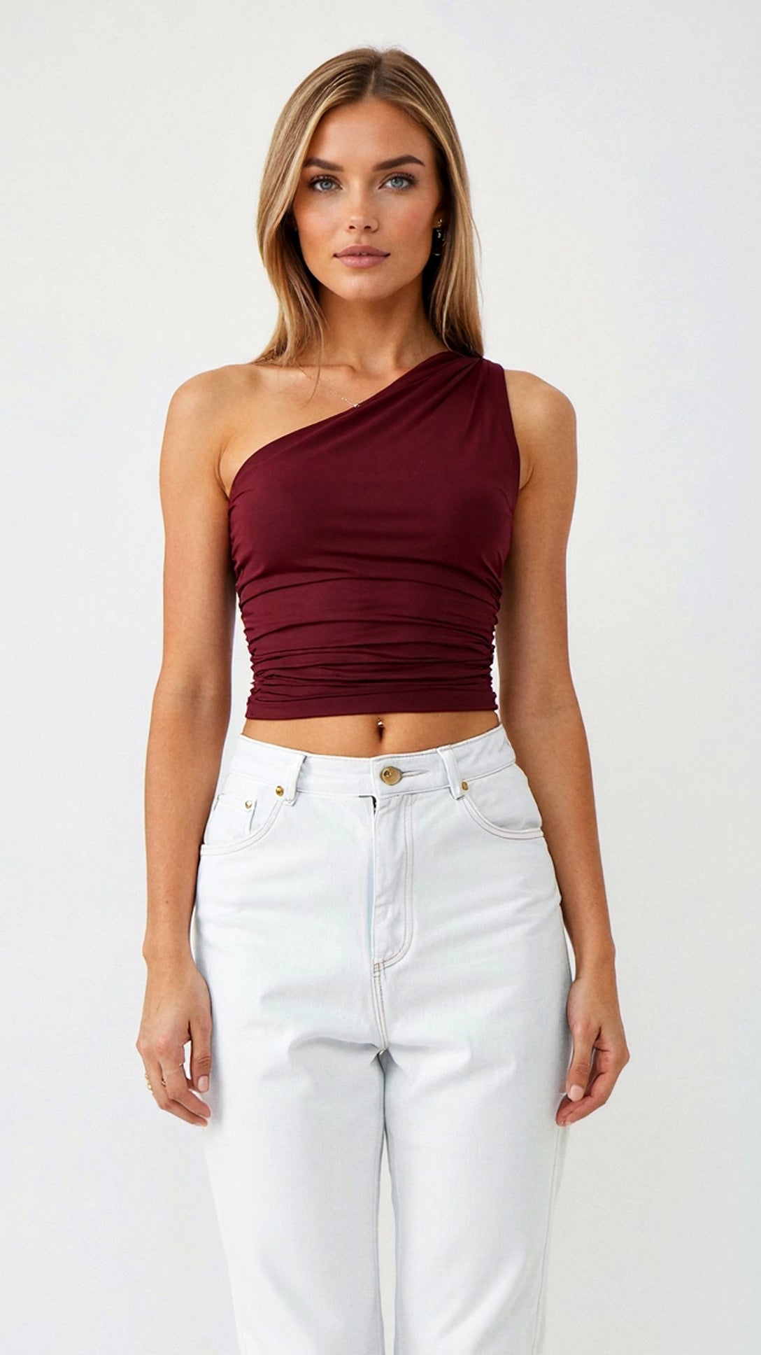 Briony Sleeveless One Shoulder Top