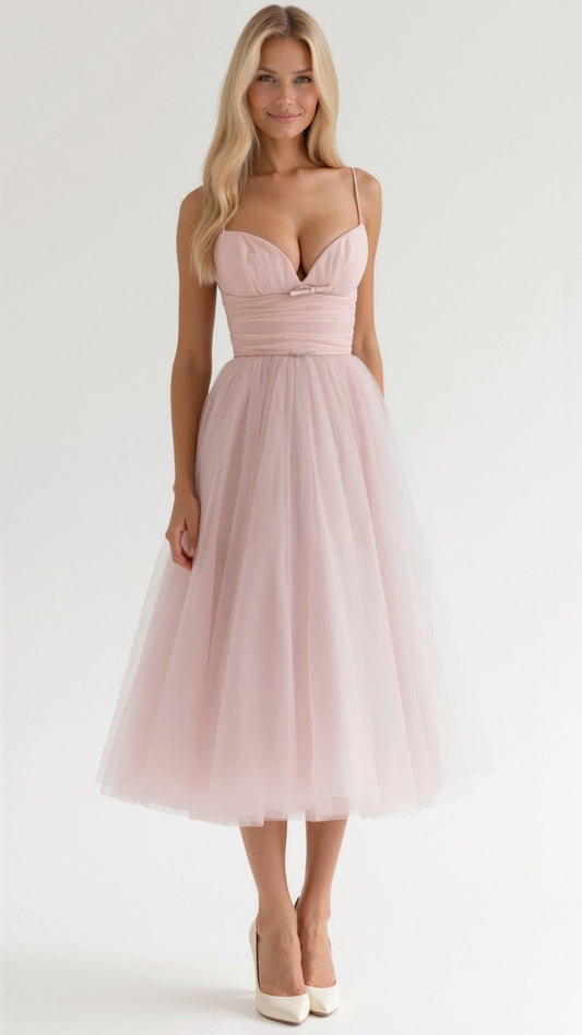 Calista Tulle Midi Dress